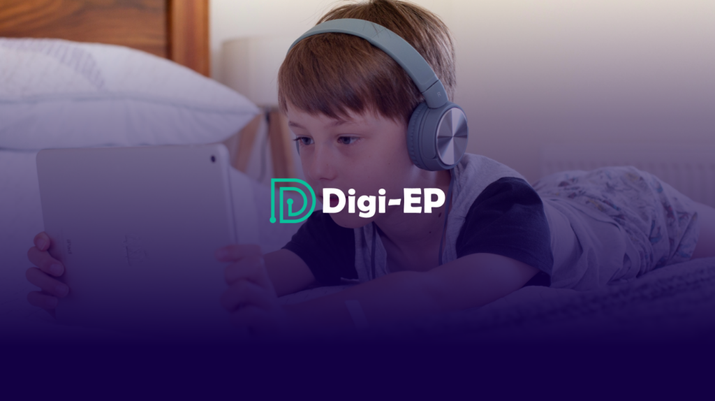 Kind mit Logo von Digi-EP: Digitale Erlebnispädagogik